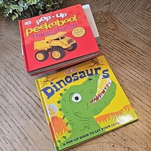 Pop up books dinosaur and Things that go